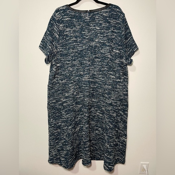 Talbots women’s tweed, teal and black short sleeve holiday dress dark fairy 24W - Picture 7 of 8